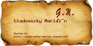 Gladovszky Marián névjegykártya